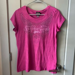 Pink Screaming Eagle Harley-Davidson T-shirt
